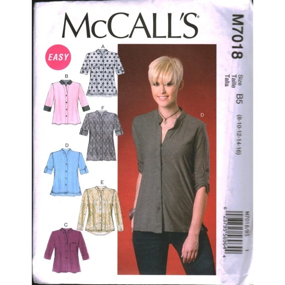 McCall's M7018 Misses Tops and Tunic Sewing Pattern Size 8-16 Easy Knit Blouse